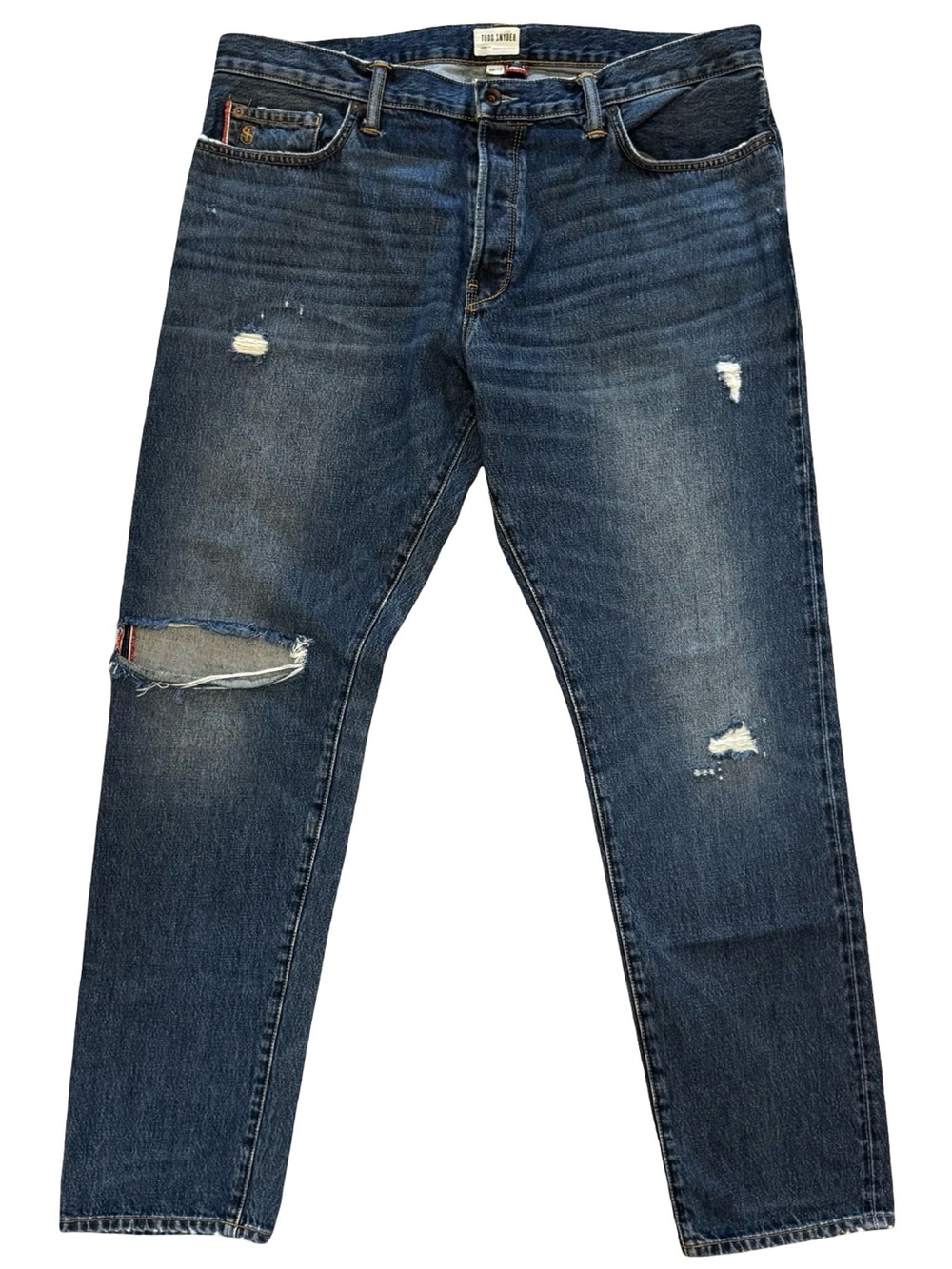 Todd Snyder American Selvedge Jeans, Button Fly, Distressed, Made in USA,  EUC